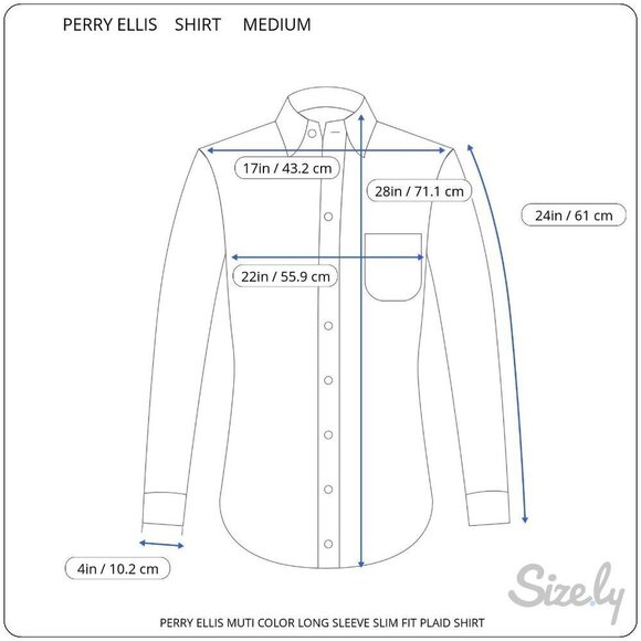 PERRY ELLIS PORTFOLIO THE TECH+SHIRT SLIM FIT COLLARED BUTTON DOWN PLAID SHIRT M - Picture 4 of 6